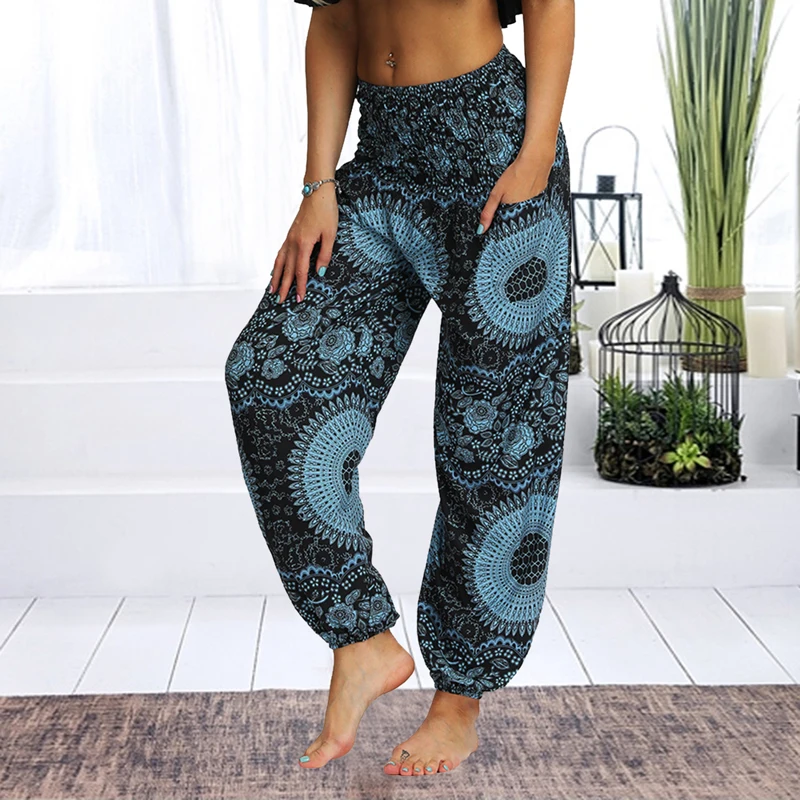 

Womens Loose Yoga Pants Floral Print Wide Leg Trousers Long Stretch Pants Loose Palazzo Trousers SweatpantsHarlan Pants