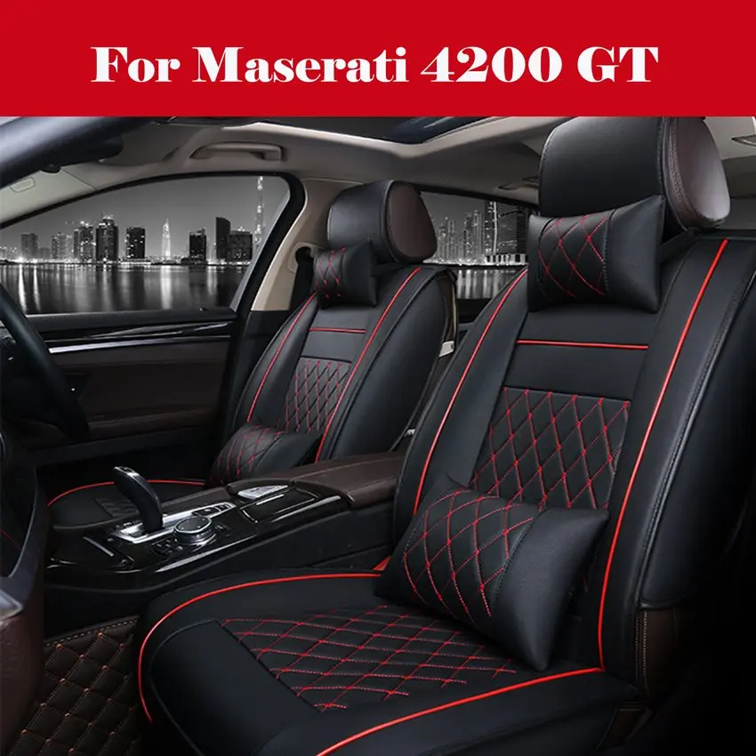 

Deluxe Leather Car Seat Cover Waterproof 5-Seats Universal Full Set Cushion For Maserati 4200 GT