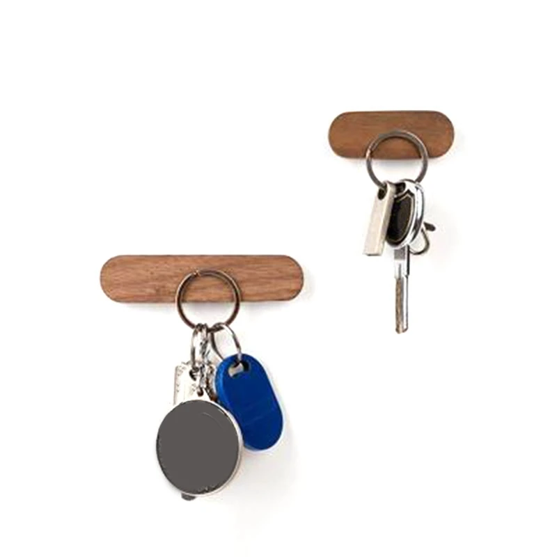

3-Piece Creative net Key Hook Solid Wood Porch Wall Seamless Sticky Hook