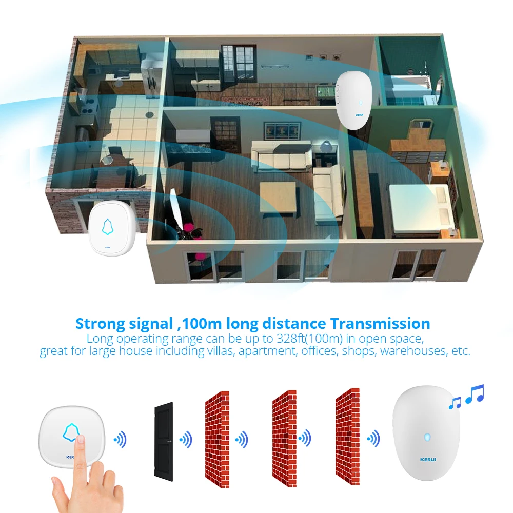 KERUI M521 Домашняя безопасность Добро пожаловать беспроводной дверной звонок смарт