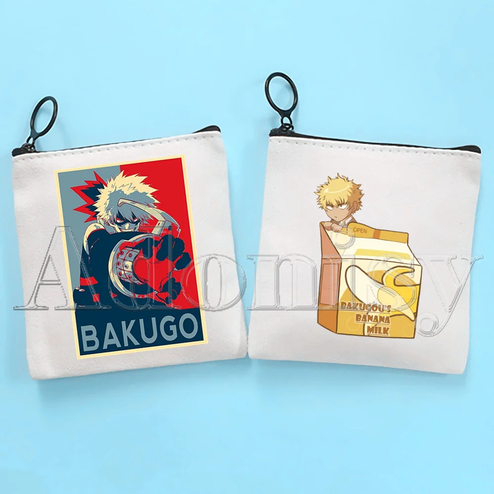 

Bakugou Cute Solid Color Canvas Coin Purse Small Fresh New Zipper Key Bag Hand Gift Bag