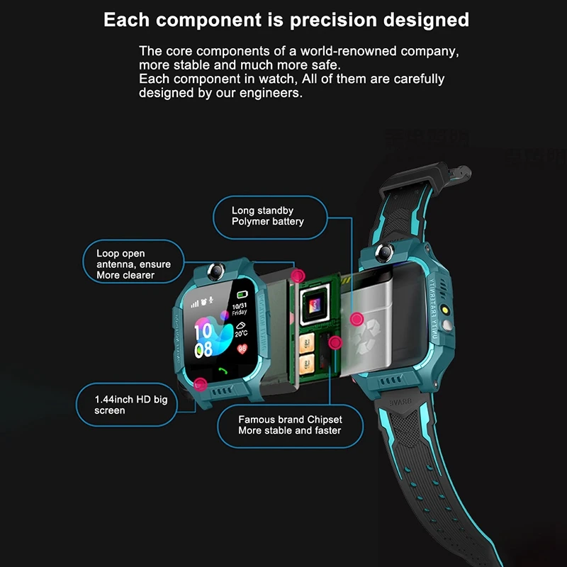 Новые фото Детские Смарт часы телефон позиционирование водонепроницаемые 6