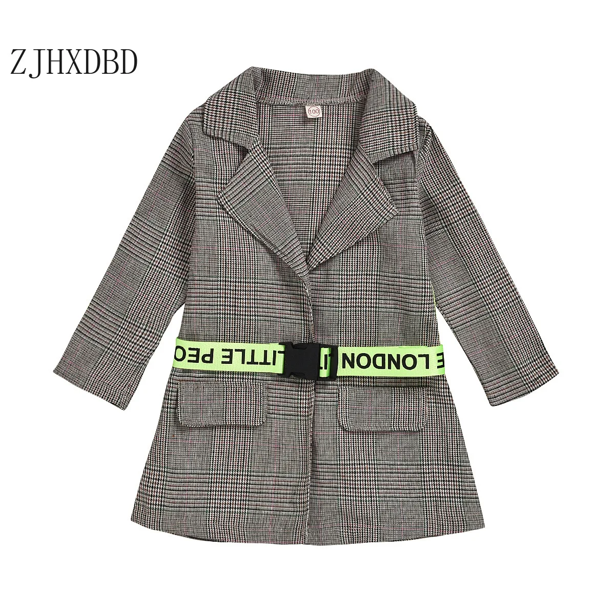 

Флуоресцентный клетчатый костюм для маленьких девочек, куртка, свитшот для маленьких девочек, осенняя одежда, детский Блейзер, пальто, верх...
