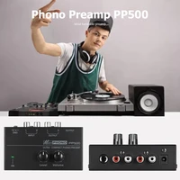 pp500 ultra compact phone preamplifier portable phono preamp bass treble balance volume tone eq control board with power adapter