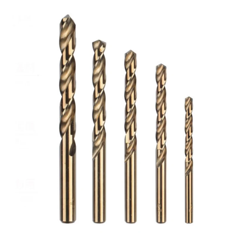 

5pcs HSS CO M35 Drill Bit Set High Speed Steel Cobalt Metalworking Tool For Iron Steel Copper Aluminum 1mm 2mm 3mm 4mm 5mm