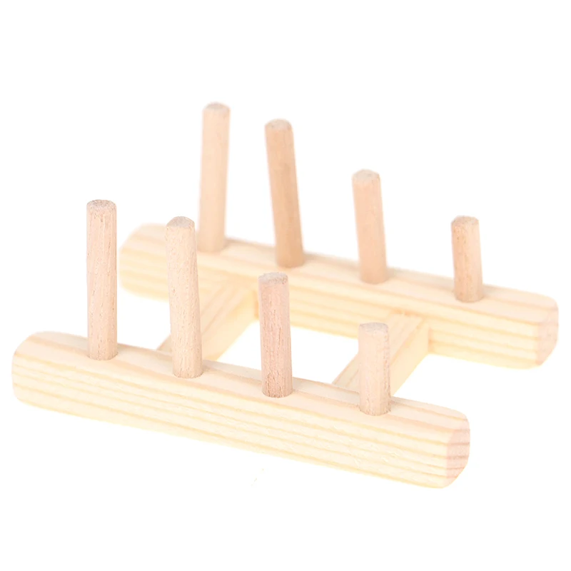 

1pcs Dollhouse Miniature Wood Dish Rack Books Newspapers Storage Shelf Toys Mini Dish Rack Kitchen Shelf Model Toy