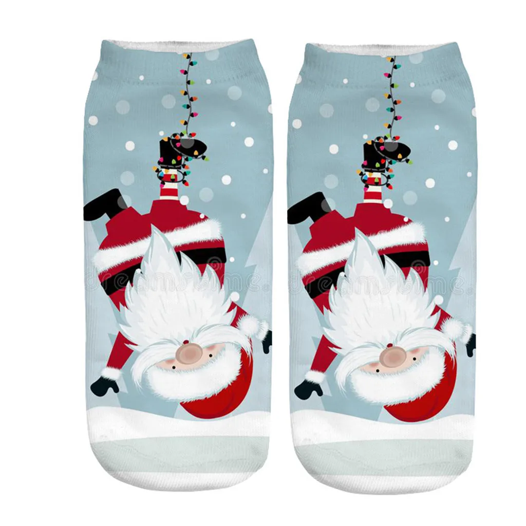 3 пары рождественских носков осенне зимние теплые носки с рисунком Санта Клауса и