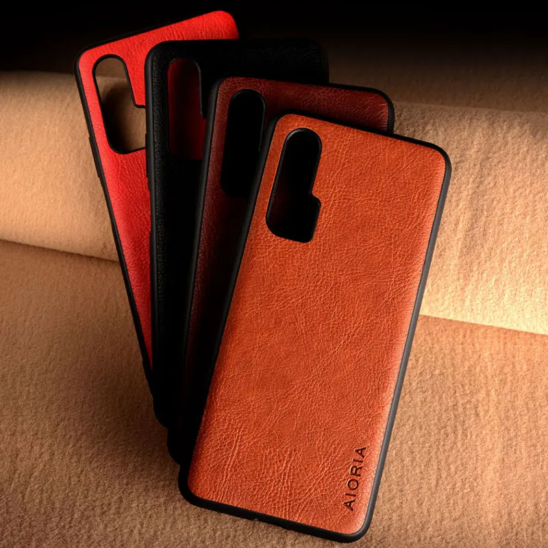 Чехол для Huawei Nova 6 4G 5G роскошный кожаный Винтажный чехол с узором Личи