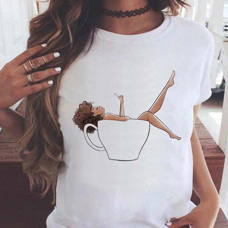 

Women Graphic Mountain Space Cartoon Short Sleeve Trend 90s Summer Casual Fashion Print Female Clothes Tops Tees Tshirt T-Shirt