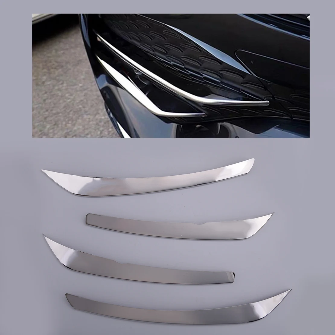 

Хромированные передние противотуманные фасветильник из нержавеющей стали, накладки для Mercedes-Benz GLC Class 2020