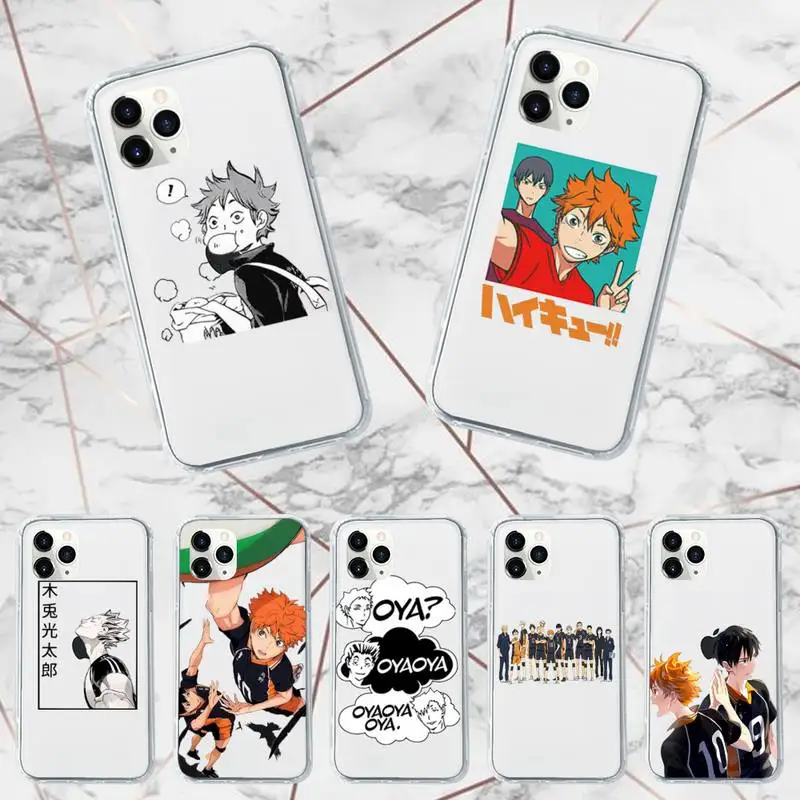 

Oya Haikyuu Japan Anime Phone Case Transparent for iPhone 7 8 11 12 13 mini pro X XS XR MAX Plus