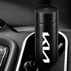 500 мл умный термос с логотипом, дисплей температуры, портативная Термокружка Из Нержавеющей Стали для Kia K5 K3 Sportage RIO 2 3 4