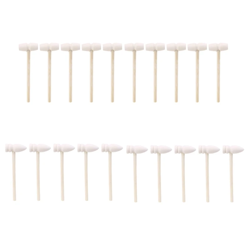 

10 Pcs Wooden Hammers Toys for Chocolate Breakable Heart Mini Hammer Mallet T3EC