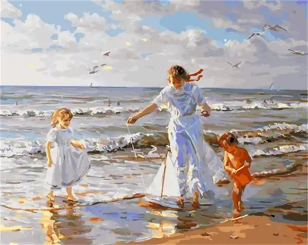 

No Frame DIY Painting By Number For Adults Children Figure Picture Paint Canvas Oil Painting Gift For Family Coloring By Numbers