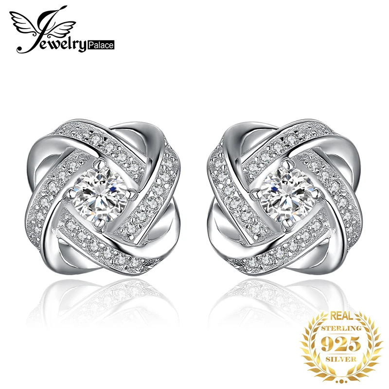 JewelryPalace мельница переплелись 1ct кубического циркония серьги 925 Silverearrings для женщин