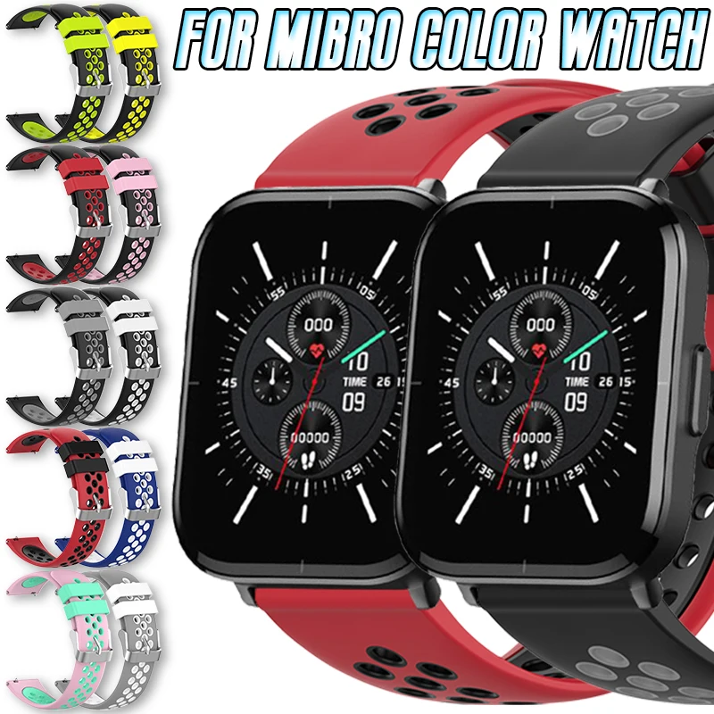 

For Xiaomi Mibro Color Watch 20mm Silicone Strap Smartwatch Replacement Hollow-Out Bracelet Quick Release Wristband Accessories