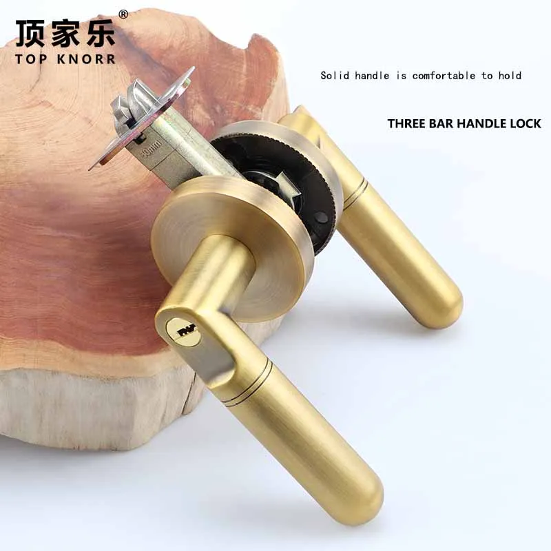 

Door handle Door handle lock full solid zinc alloy bedroom room bathroom three rod ball lock solid weight 1.3 kg