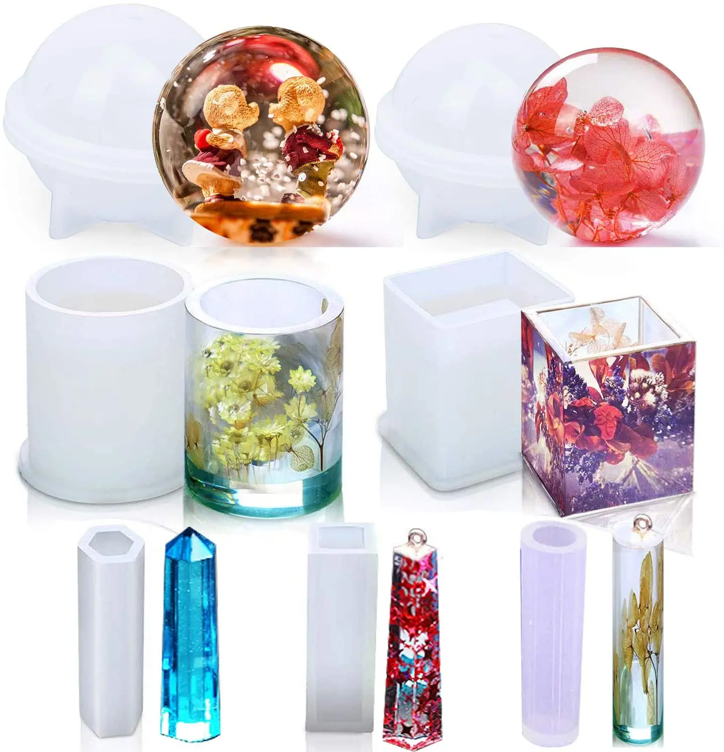 Силиконовые формы для эпоксидной смолы литья искусство включает круг шар