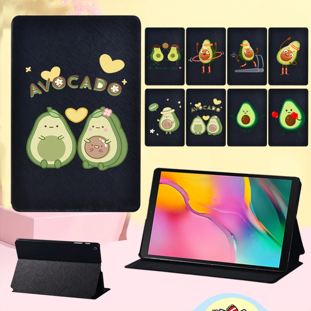 

Anti-fall Tablet Case for Samsung Galaxy Tab S4 Tab S5e Tab S6 10.5"/Tab S7 11"-Avocado Series Leather Stand Cover Case + Stylus