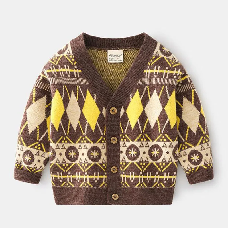 Spring Kids Boys Printing Cardigan Coat Clothing Autumn Casual Kids Baby Boys Long Sleeve Coat Children Boys Knit Cardigan Coats