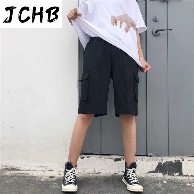 

2021 Hip Hop Casual Pocket Cargo Short Fashion Ulzzang Vintage New Large Size Loose Female American Couple Harajuku Shorts