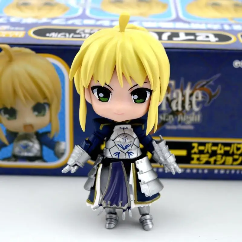 

Anime 10CM Cute 4" 121# Fate Stay Night Saber Face Changable Movable PVC Action Figure Model Collectible Toy Gift
