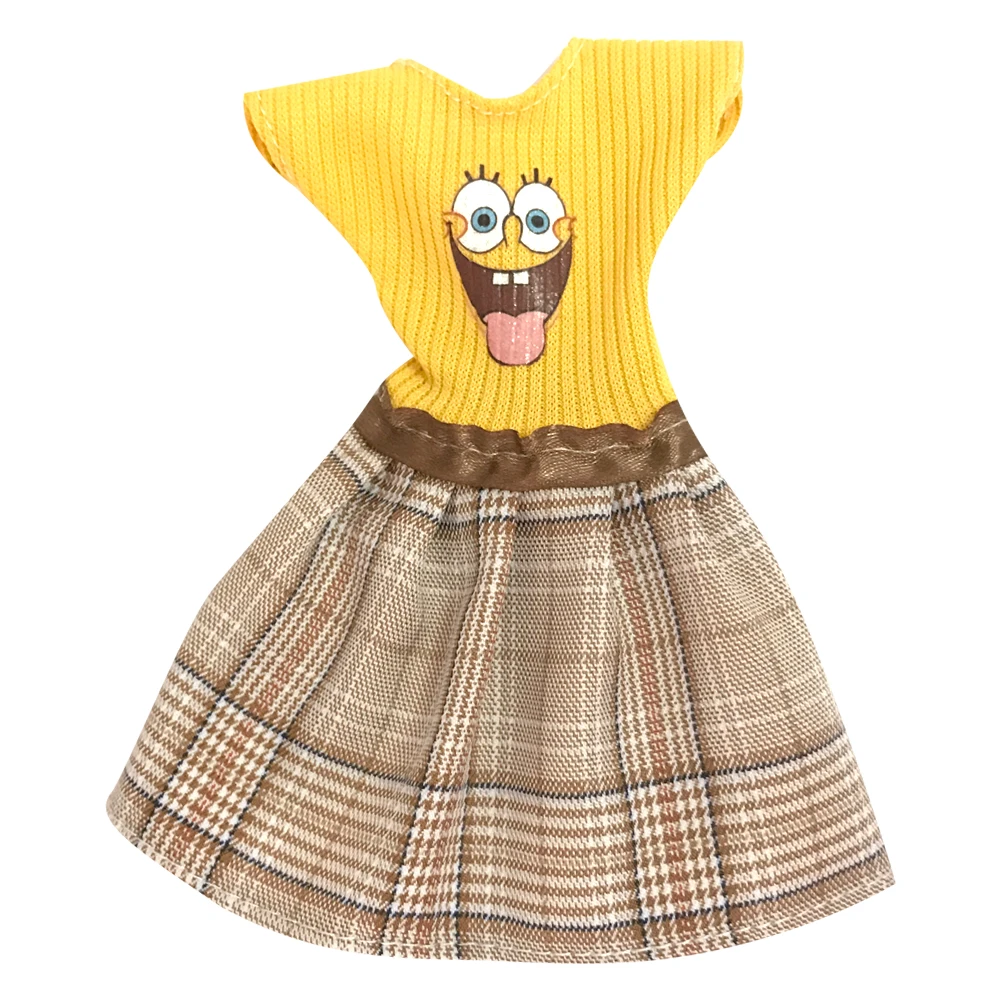 1 шт. наряд для куклы с милым рисунком желтая рубашка модная юбка Повседневное