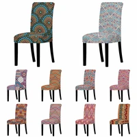 ethnic style chair cover bohemia elastic chair seat slipcovers for dining room kitchen office banquet washable stretch seat case