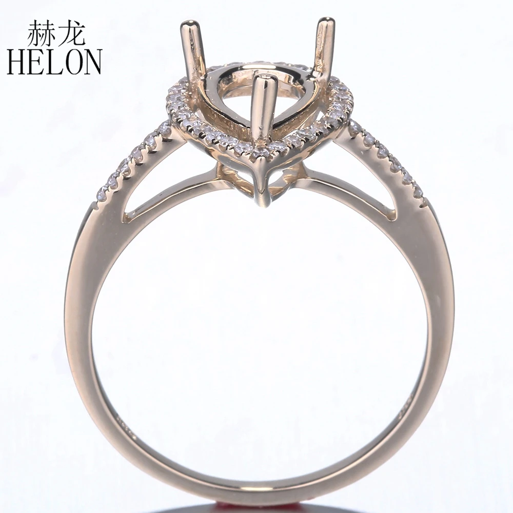 HELON Pear 10x6 мм однотонное 10K желтое золото с натуральными бриллиантами