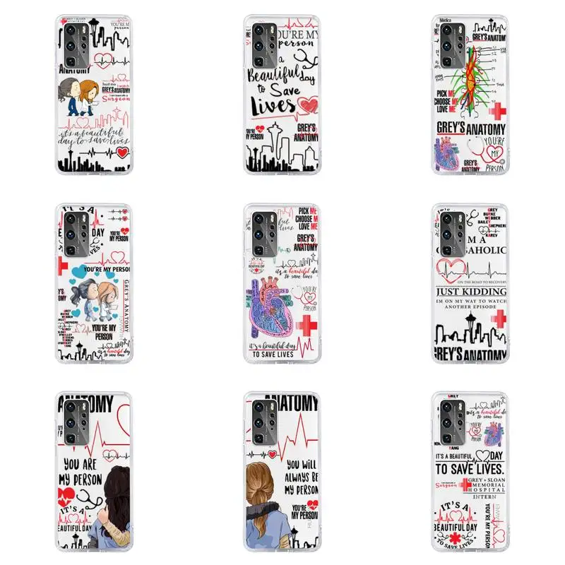 

Greys Anatomy You are my person Phone Case For Huawei P40 P30 P20 Mate Honor 10i 30 20 i 10 40 8x 9x Pro Lite Transparent Cover