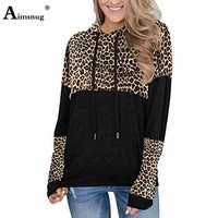 fashion hooded tops sweatshirt women clothing patchwork leopard print basic sweatshirt hoodies 2020 sudadera mujer pullovers