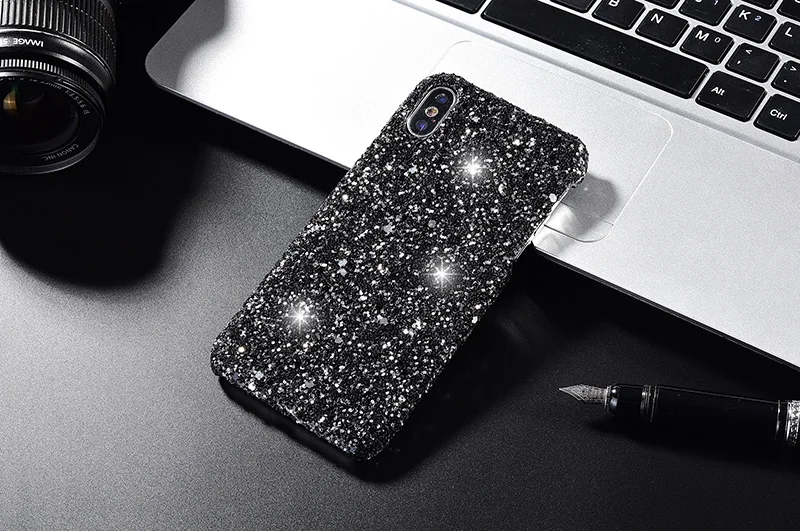 Роскошный блестящий чехол для телефона iPhone X XS Max XR Тонкий силиконовый с рисунком 7