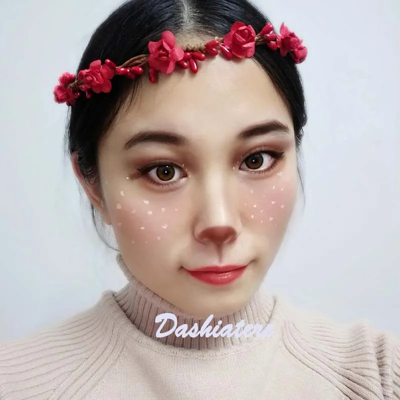 Красная повязка на голову простые маленькие бумажные цветы сливы свадебные