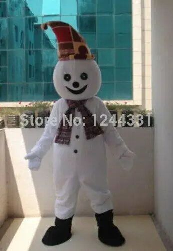 

High Quality Snowman Mascot Costume Winter Christmas Cosplay Suit Dress Up Party Game Carnival Costume One-piece Suit