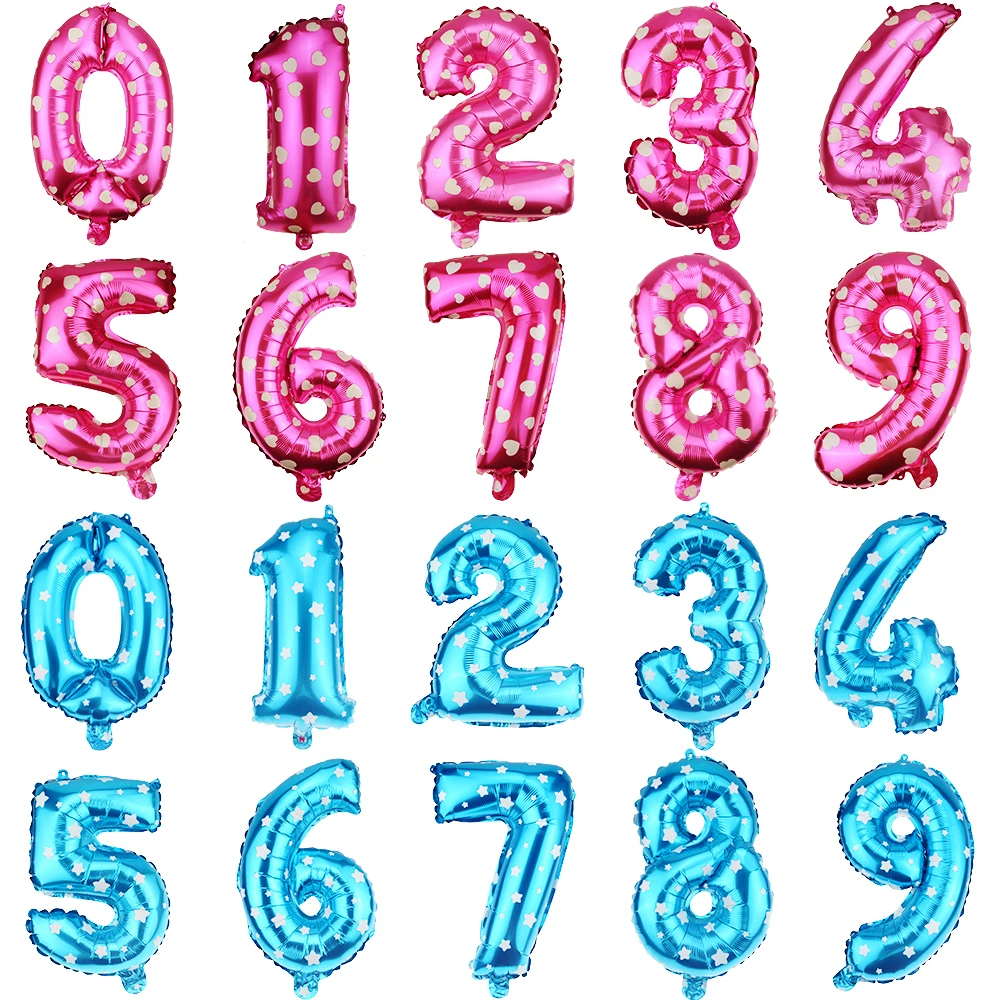 40 дюймов Большой фольгированные шары на день рождения Воздушные гелиевые цифры