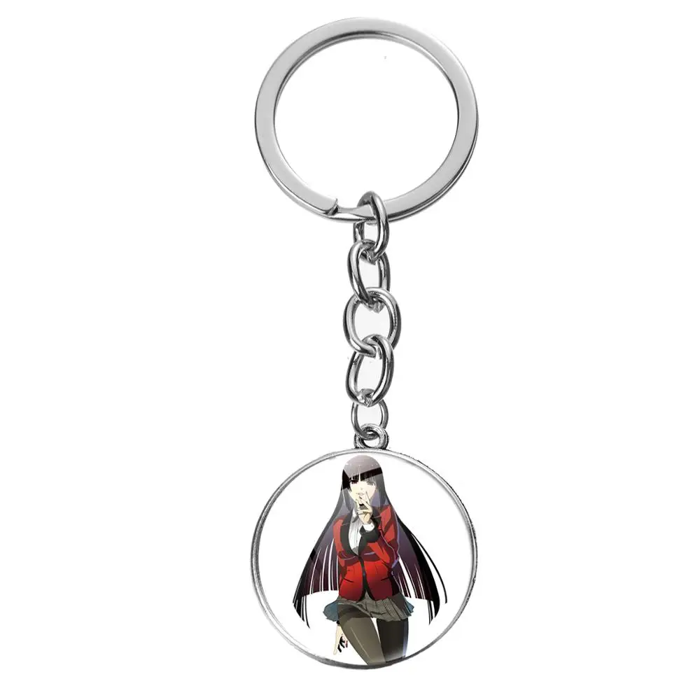 SONGDA Kakegurui Yumeko Jabami Шарм брелок мультяшный Стекло кабошон с фото кольцо для ключей