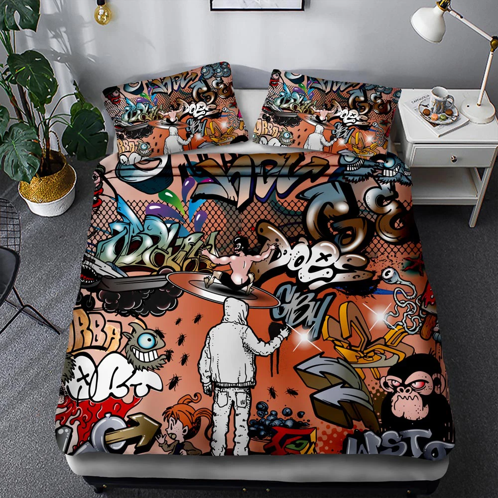 Набор постельных принадлежностей с 3D принтом в стиле хип хоп популярное модное
