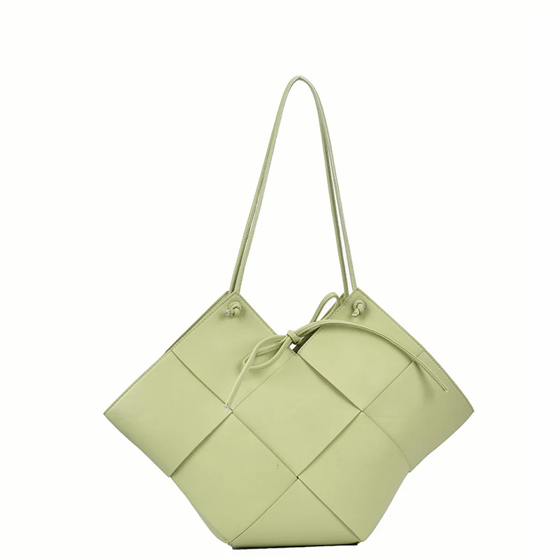 

Women Branded Weave Tote Bags High Capacity PU Leather Women's Designer Handbags And Purses Female Travel Shoulder Underarm Bags