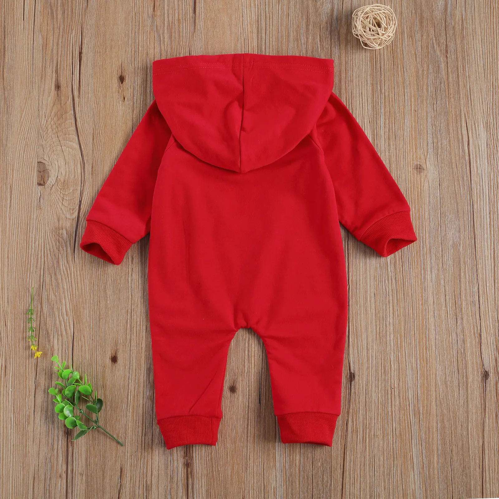 

Christmas 0-18M Newborn Baby Girls Boys Rompers Cartoon Print Long Sleeve Zipper Hooded Jumpsuits