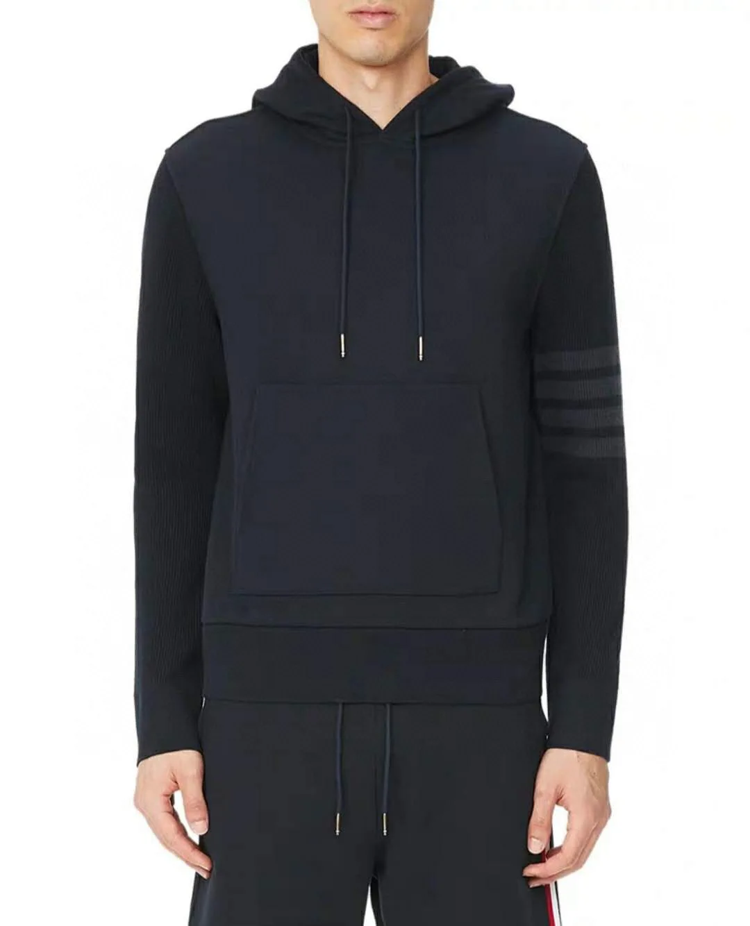 

fashion brand 2021 TB hooded sweatshirts men women striped patchwork cotton hoodies loose sport knitting pullovers