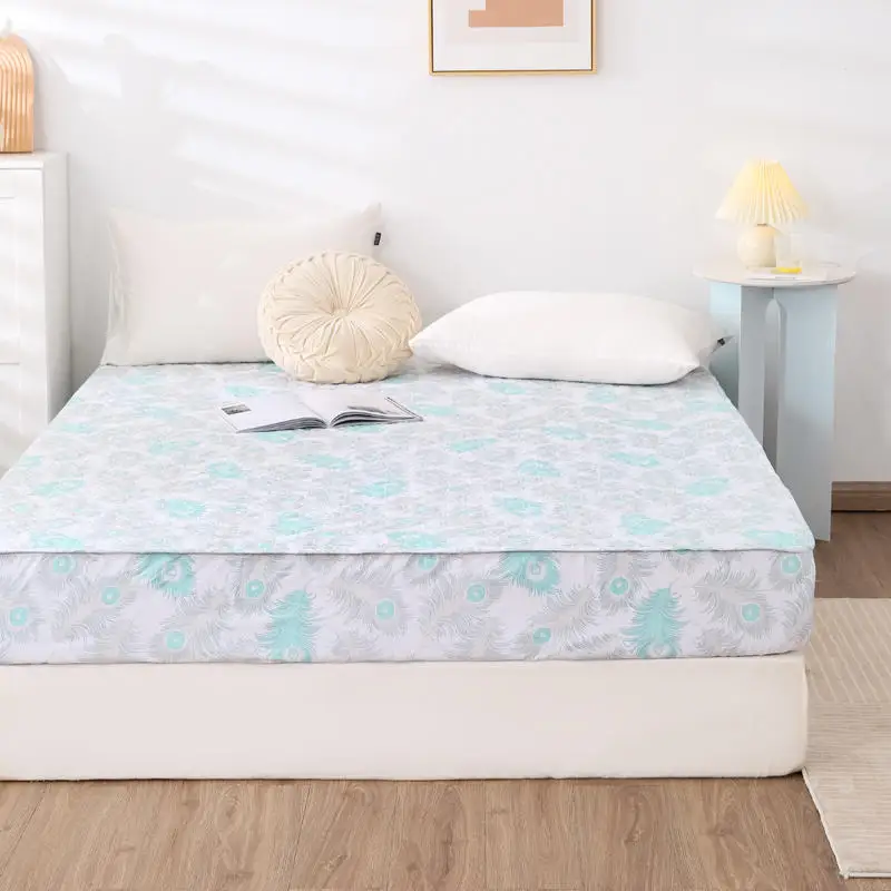 

Толстый стеганый наматрасник, удобная для кожи простыня, дышащий стеганый наматрасник с вышивкой, моющийся пылезащитный чехол
