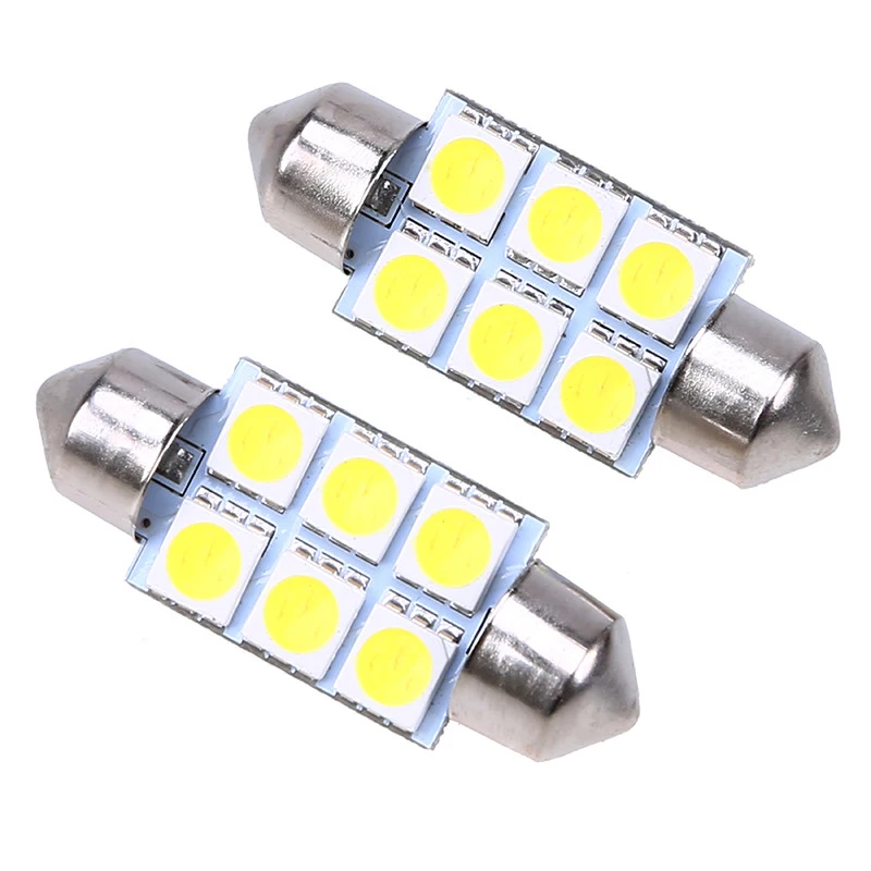 FESTOON 31 мм 36 39 41 5050 6 SMD автомобисветодиодный Светодиодная лампа C5W белая ледяная