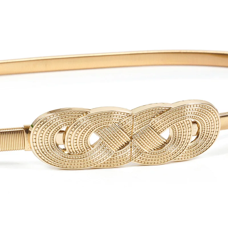 Новое дизайнерское женское платье с металлическим цветком и эластичным поясом