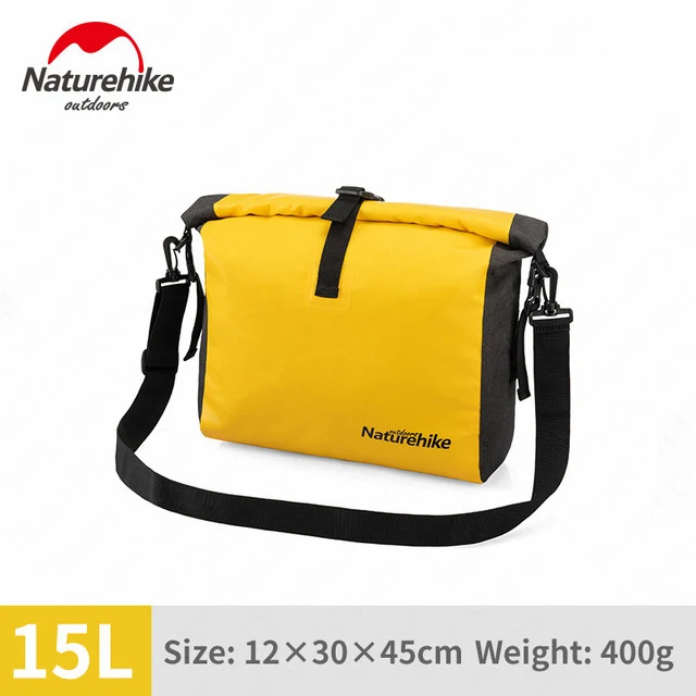 Yellow 15L NatureHike ПВХ водонепроницаемая сухая Сумка-ролл верхняя застежка с разделителем для сухого и влажного плавания мешок для каякинга, рафтинга, катания на лодках, серфинга - Цвет: Yellow 15L