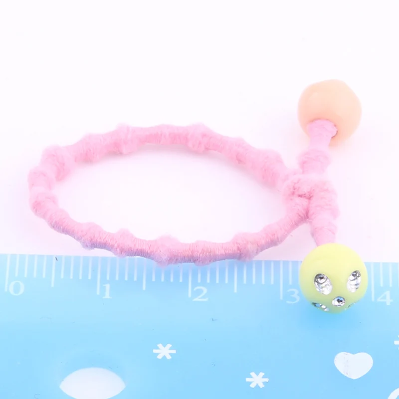 2020 Newest Summer Hairdress For Girls Cute Multicolor Crystal Charms Beads Elastic Hair Bands Expandex Cotton Knots Rubber Band | Детская
