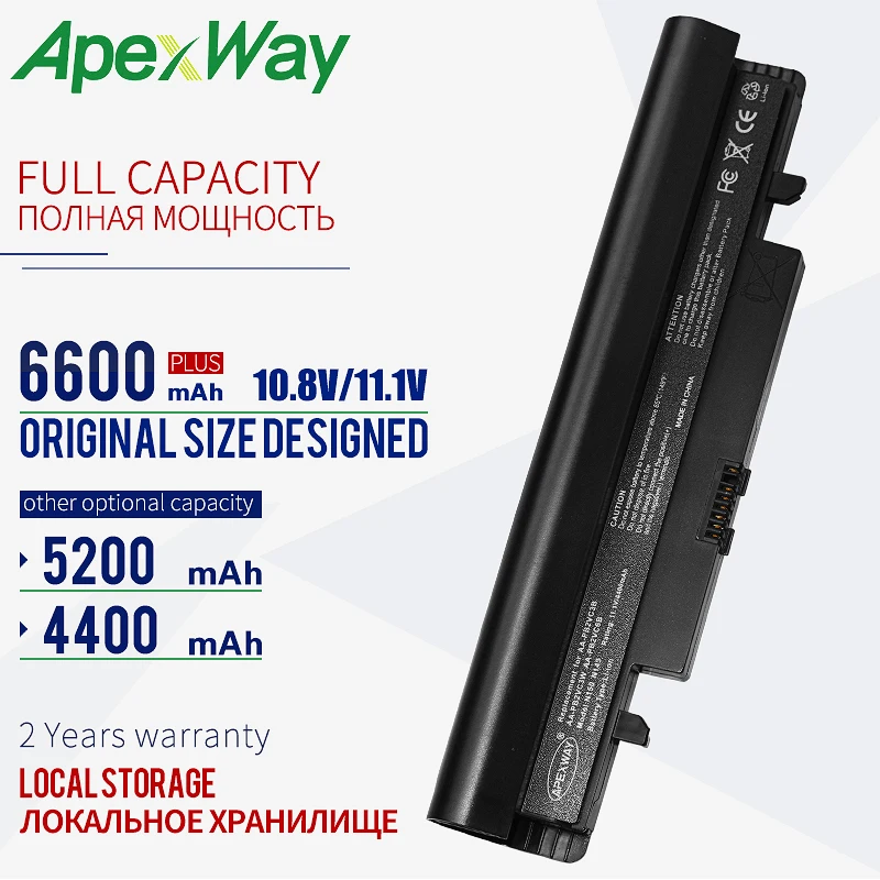

Аккумулятор ApexWay для ноутбуков Samsung N100, N143, N145P, N148, N150, N250, N260, AA-PB2VC6B, AA-PL2VC6B, AA-PL2VC6W, AA-PB2VC3B, AA-PB2VC3W