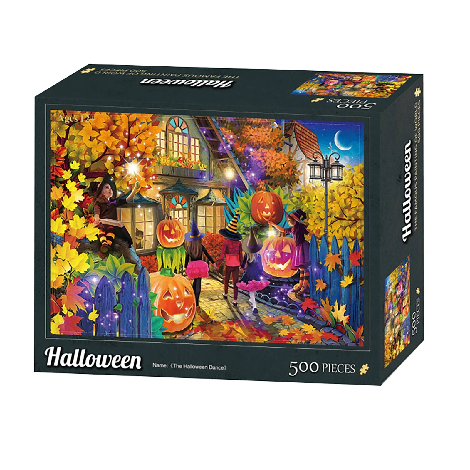 

Ghost Festival Dress Up Glowing Wizard Adults Puzzles 500 Piece Halloween Puzzle Game Interesting Toys 27.5x19.6 Inch