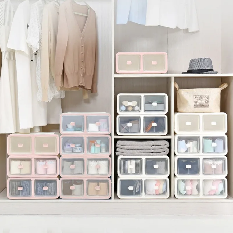 

Mr Clean Storage Organizer Plastic Box Drawer Type Lattice Bra Underwear Panties Socks Finishing Box Small Lattice Storage Box