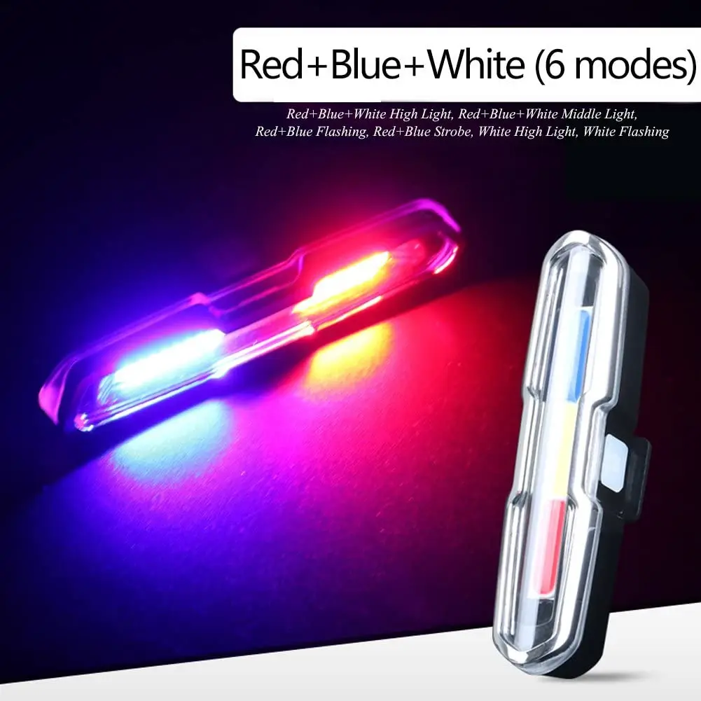 Dilwe Bicycle Rear Light, Ultra Bright USB Rechargeable High Intensity LED Tail Light Accessories for Cycling Mountain Bike