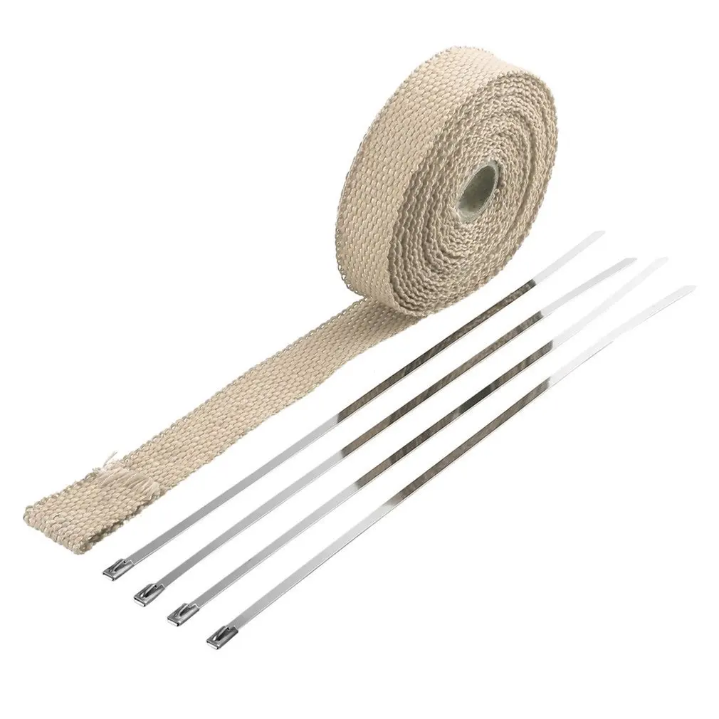 

Incombustible Turbo Manifold Insulating Exhaust Header Wrap Tape Thermal Stainless Zip Ties For Cars Motorcycles